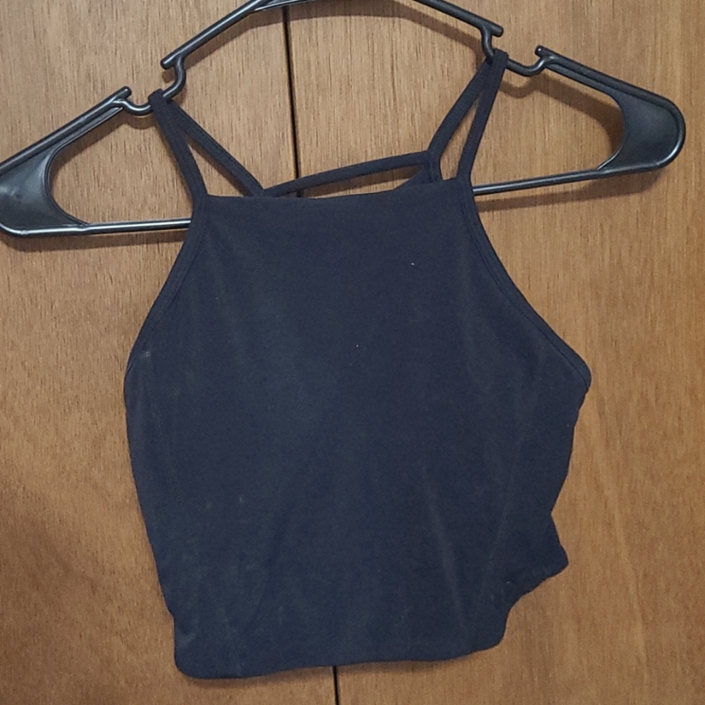 Buffbunny Ivy Crop Black XS Sexy Strappy Back Design Nubre Stretchy